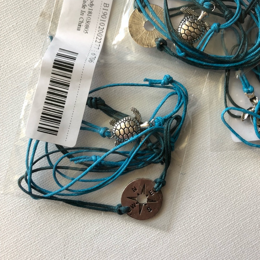 Blue Sea Turtle Compass Anklet Set - Picture 7 of 7
